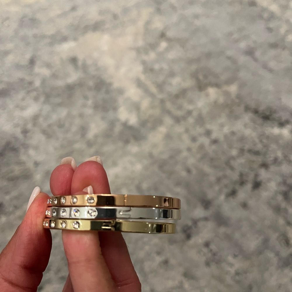 Rose gold , gold and silver bangle